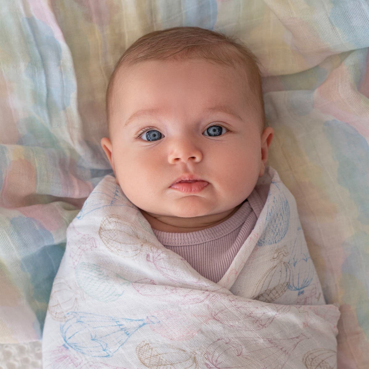 Above the Clouds Organic Muslin Large Swaddle Blankets - 2 Pack